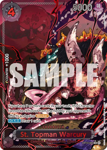 St. Topman Warcury, One Piece card OP13-089 — CARRYING ON HIS WILL set