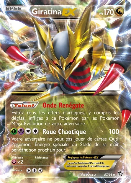 Giratina EX, carte Pokémon AOR 57 — extension Origines Antiques
