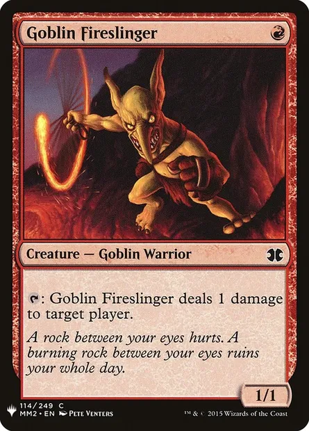 Goblin Fireslinger, Magic card PLST MM2-114 — The List set