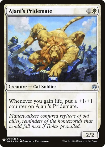 Ajani's Pridemate, Magic card PLST WAR-4 — The List set