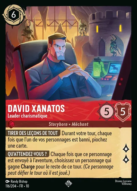 David Xanatos - Leader charismatique, carte Disney Lorcana CH10-116 — extension Lueurs dans les Profondeurs