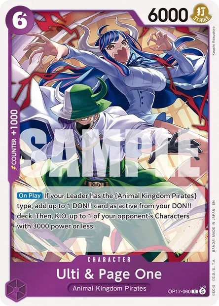 Ulti & Page One, One Piece card OP17-060 — THE WORLD’S STRONGEST WARRIORS set