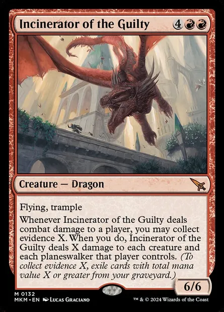 Incinerator of the Guilty, Magic card MKM 132 — Murders at Karlov Manor set