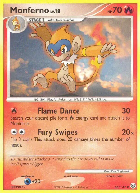 Monferno, Pokémon card DP 56 — Diamond & Pearl set