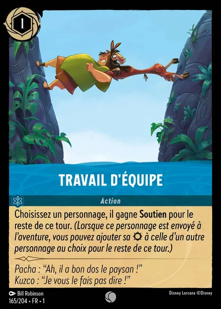 Travail d'équipe, carte Disney Lorcana CH1-165 — extension Premier Chapitre