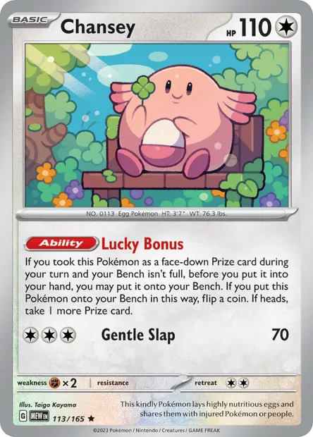 Chansey, Pokémon card MEW 113 — 151 set