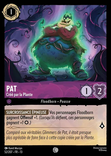 Pat - Créé par la Plante, carte Disney Lorcana CH13-052 — extension Invasion Epineuse!