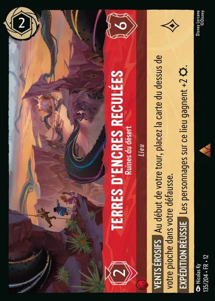 Terres d'encres reculées - Ruines du désert, carte Disney Lorcana CH12-135 — extension Contrées Inconnues