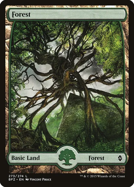 Forêt, carte Magic BFZ 273 — extension La bataille de Zendikar