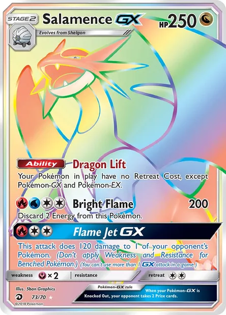 Salamence GX, Pokémon card DRM 73 — Dragon Majesty set