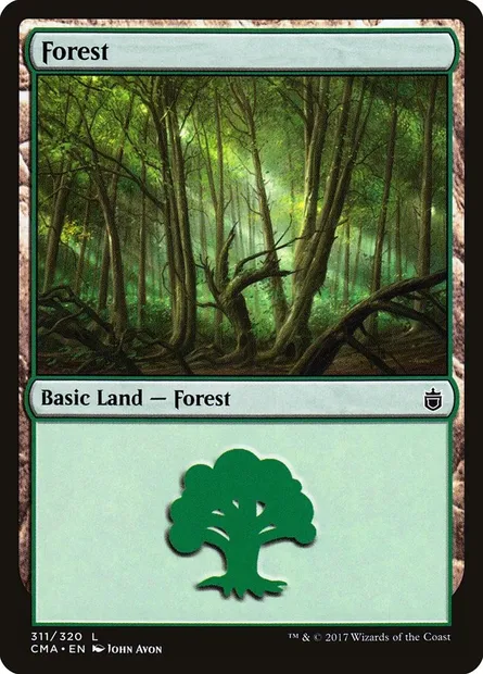 Forest, Magic card CMA 311 — Commander Anthology set