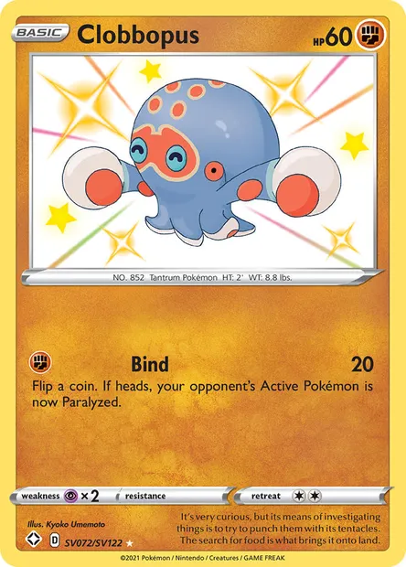 Clobbopus, Pokémon card SHF SV072 — Shining Fates set