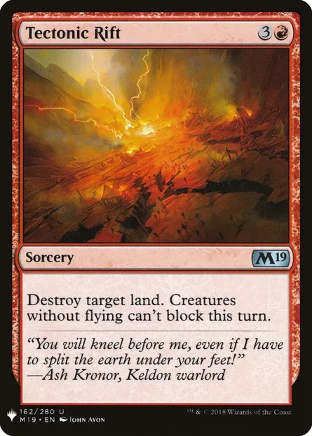 Faille tectonique, carte Magic PLST M19-162 — extension The List