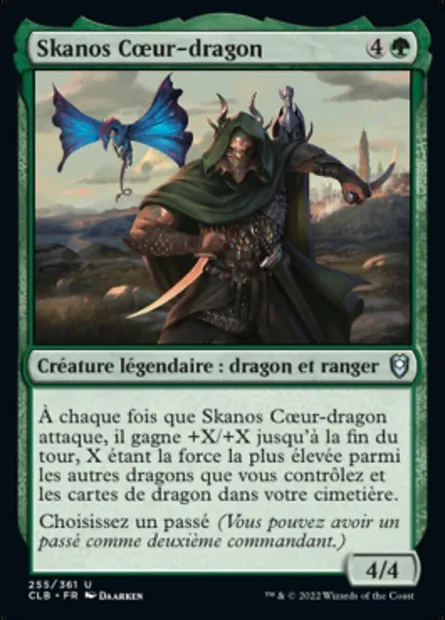 Skanos Cœur-dragon, carte Magic CLB 255 — extension Commander Légendes : la bataille de la Porte de Baldur