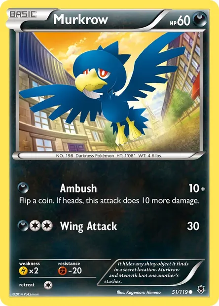 Murkrow, Pokémon card PHF 51 — Phantom Forces set