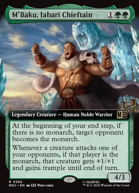 M'Baku, Jabari Chieftain, Magic card MSC 382 — Marvel Super Heroes Commander set