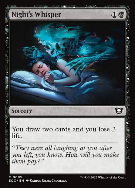 Night's Whisper, Magic card EOC 85 — Edge of Eternities Commander set