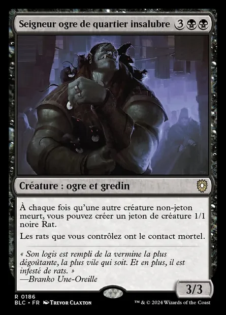 Seigneur ogre de quartier insalubre, carte Magic BLC 186 — extension Bloomburrow Commander
