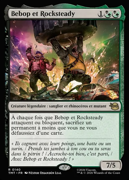 Bebop et Rocksteady, carte Magic TMT 140 — extension Teenage Mutant Ninja Turtles