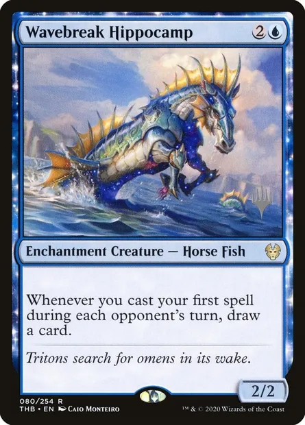 Wavebreak Hippocamp, Magic card PTHB 80p — Theros Beyond Death Promos set