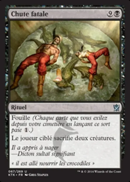 Chute fatale, carte Magic KTK 67 — extension Les Khans de Tarkir