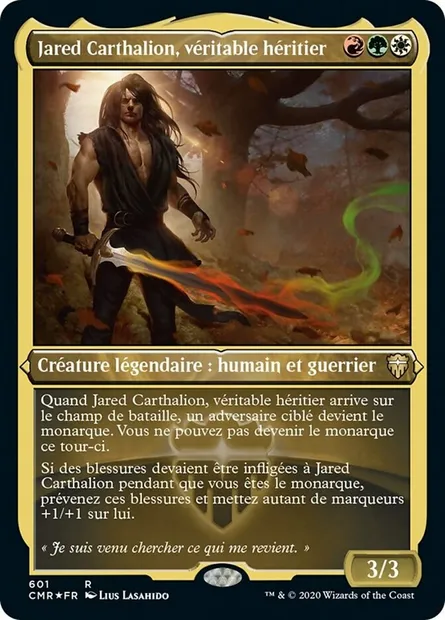 Jared Carthalion, véritable héritier, carte Magic CMR 601 — extension Commander Legends