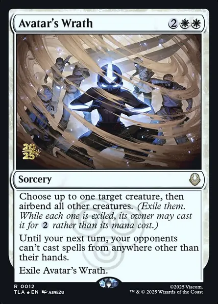 Avatar's Wrath, Magic card PTLA 12s — Avatar: The Last Airbender Promos set