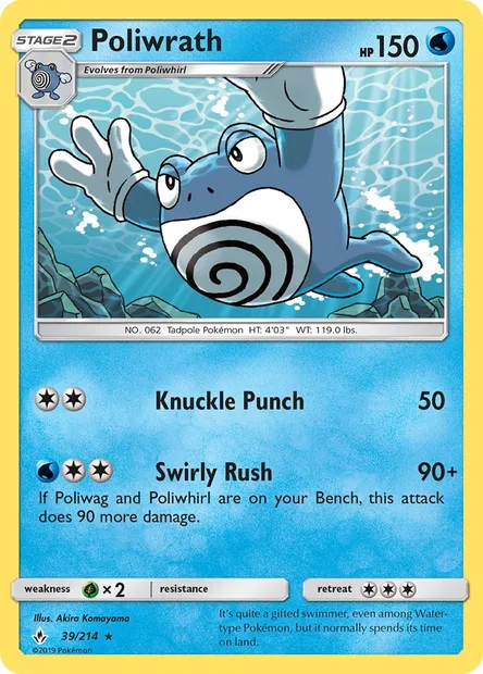 Poliwrath, Pokémon card UNB 39 — Unbroken Bonds set