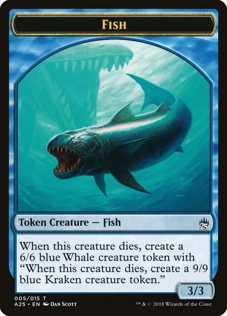 Fish // Kraken, carte Magic TA25 5★ — extension Masters 25 Tokens