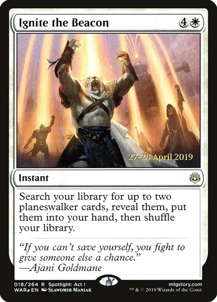 Allumer le flambeau, carte Magic PWAR 18s — extension War of the Spark Promos