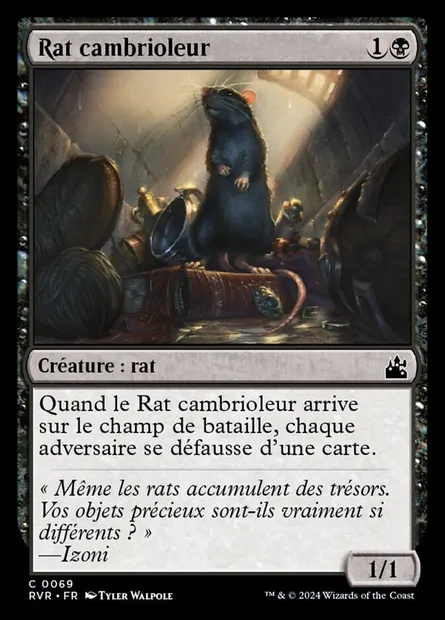 Rat cambrioleur, carte Magic RVR 69 — extension Ravnica Remastered