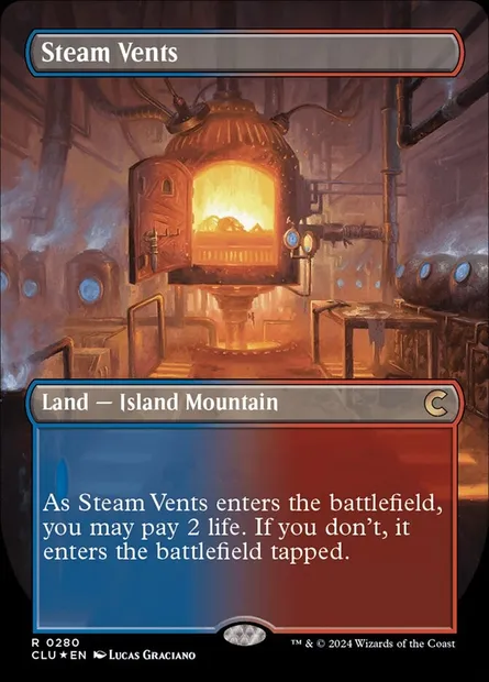 Steam Vents, Magic card CLU 280 — Ravnica: Clue Edition set