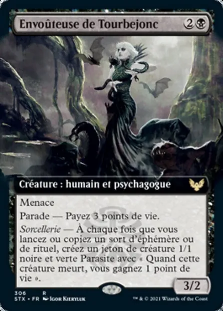 Envoûteuse de Tourbejonc, carte Magic STX 306 — extension Strixhaven: l'Académie des Mages