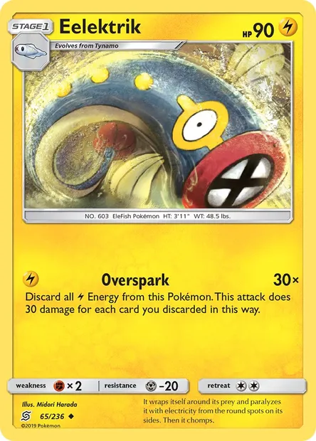 Eelektrik, Pokémon card UNM 65 — Unified Minds set