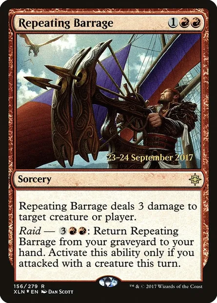 Repeating Barrage, Magic card PXLN 156s — Ixalan Promos set