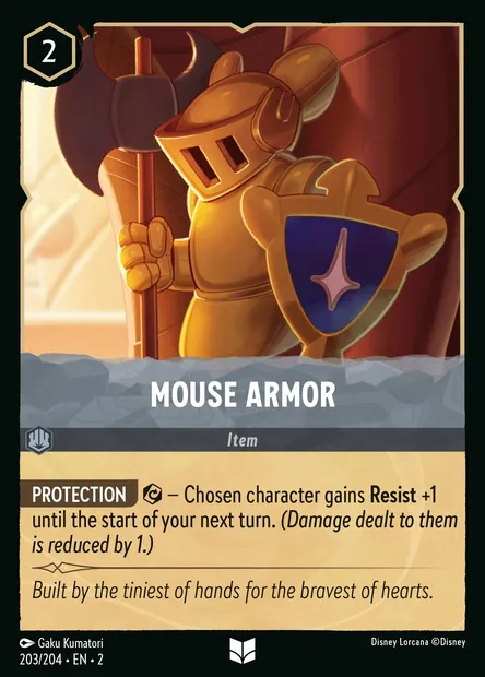 Mouse Armor, Disney Lorcana card CH2-203 — Rise of the Floodborn set