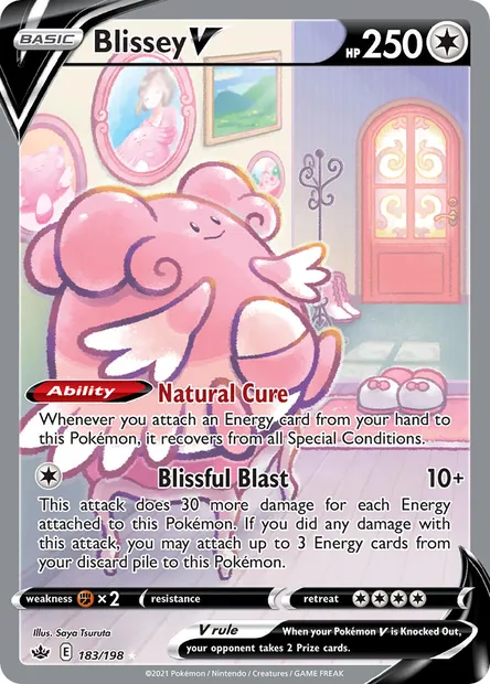 Blissey V, Pokémon card CRE 183 — Chilling Reign set