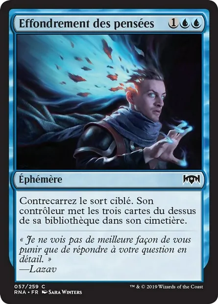 Effondrement des pensées, carte Magic RNA 57 — extension L'allégeance de Ravnica