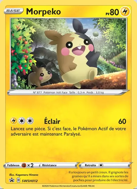 Morpeko, carte Pokémon SWSH 012 — extension Promo SWSH