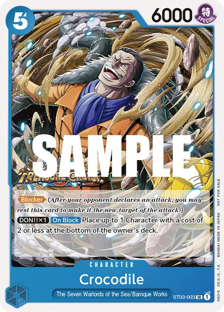 Crocodile, One Piece card ST03-003 — The Seven Warlords of the Sea set