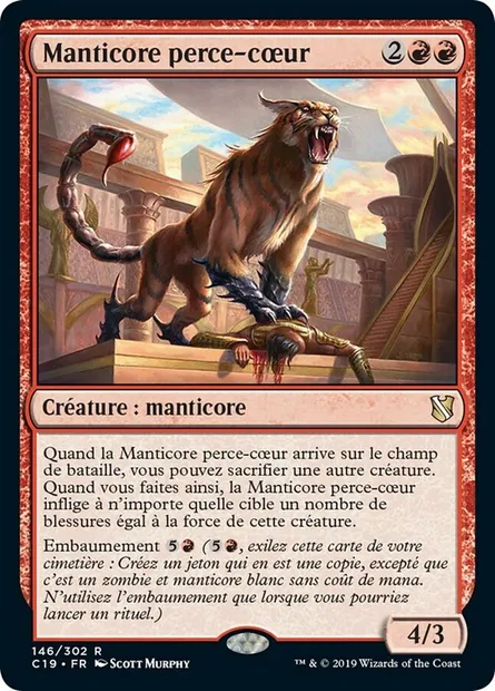 Manticore perce-cœur, carte Magic C19 146 — extension Commander 2019