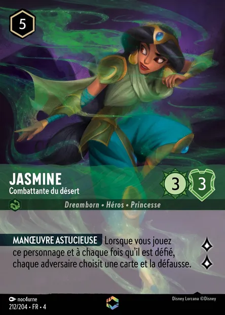 Jasmine - Combattante du désert, carte Disney Lorcana CH4-212 — extension Le Retour d'Ursula