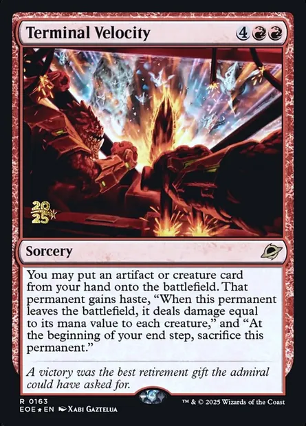 Vitesse terminale, carte Magic PEOE 163s — extension Edge of Eternities Promos
