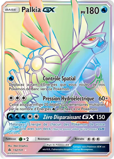 Palkia GX, carte Pokémon FLI 132 — extension Lumière Interdite