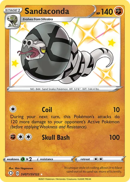 Sandaconda, Pokémon card SHF SV071 — Shining Fates set