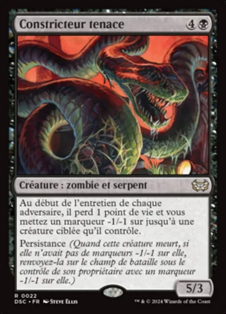 Constricteur tenace, carte Magic DSC 22 — extension Duskmourn: House of Horror Commander