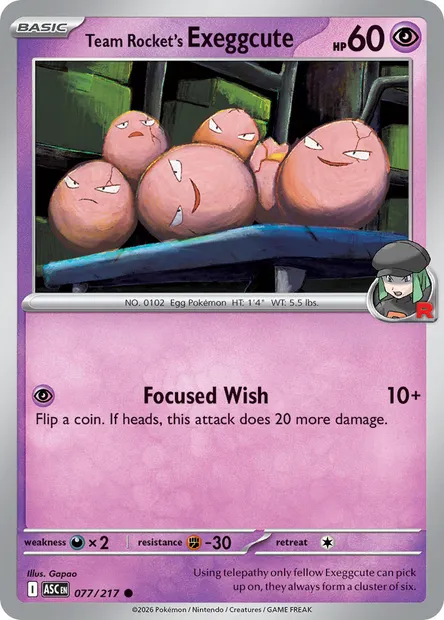 Team Rocket's Exeggcute, Pokémon card ASC 077 — Ascended Heroes set