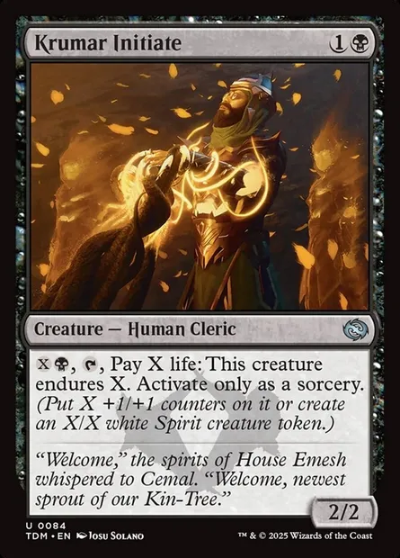 Krumar Initiate, Magic card TDM 84 — Tarkir: Dragonstorm set