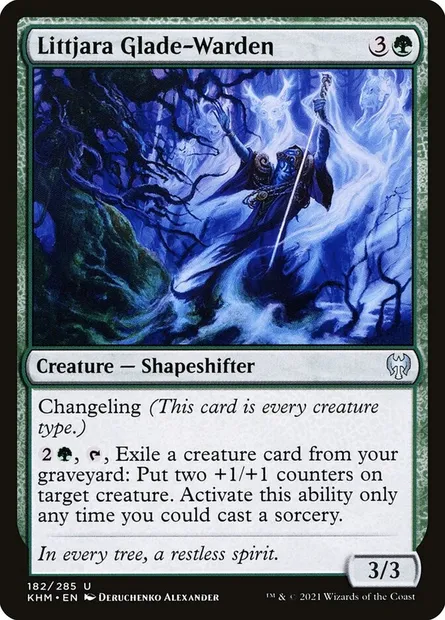 Littjara Glade-Warden, Magic card KHM 182 — Kaldheim set