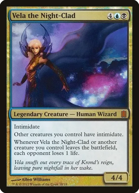 Vela the Night-Clad, Magic card CM1 18 — Commander's Arsenal set